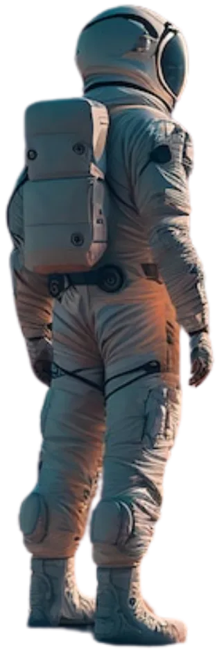 standing spationaute